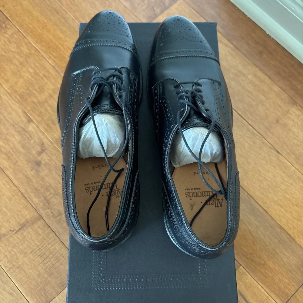 Allen Edmonds Sanford Black Cap Toe Oxford Dress Shoes 7.5 D Men's‎ FirstQuality